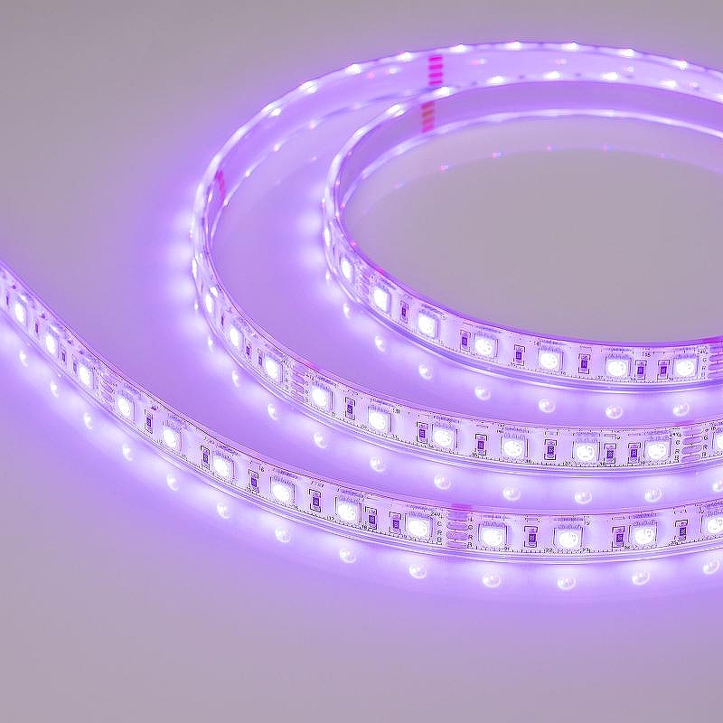 Светодиодная лента Arlight B60 RGB 24V 10mm 14.4 W/m IP20-IP68 029515(3) цвет белый